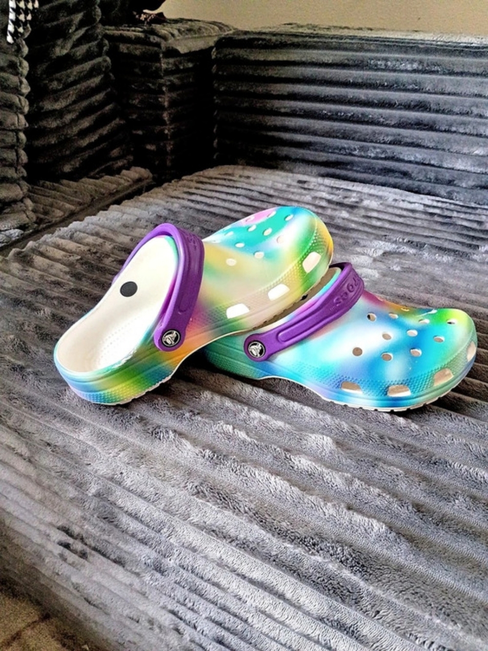 Crocs Classic Tie-Dye Graphic Clog Kids Blue & Green